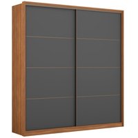 Guarda Roupa Casal 2 Portas De Correr Belga Amendola Grafito Demartez