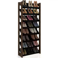 Sapateira Multiuso Modulada Closet 8 Prateleiras AZ1006 Preto Nogal Tecno Mobili