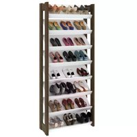 Sapateira Multiuso Modulada Closet 8 Prateleiras AZ1006 Branco Nogal Tecno Mobili