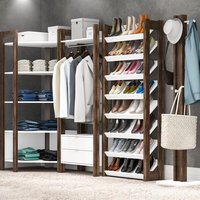 Conjunto Guarda Roupa Modulado Closet 4 Peças AZ2 Branco Nogal Tecno Mobili