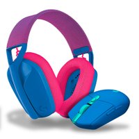 Headset Gamer G435 e Mouse Gamer G305 Logitech G Sem fio - Azul/Rosa