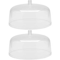 Kit 2 Cúpulas para Prato de Bolo 30cm Tampas Boleira Natural Cozinha Padaria Confeitaria OU