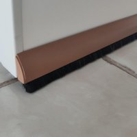Kit 3 Veda Fresta de Portas 100cm Ajustáveis Protetores Umidade Insetos Água Marrom Claro Liso