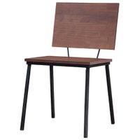 Cadeira Decorativa Base Aço Preto I03 Madeira Taeda Castanho Dmobiliario