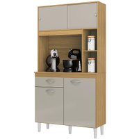 Kit Armario Cozinha 4 Portas 881 Damasco Off White POQQ