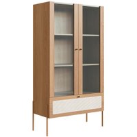 Cristaleira 2 PT Vidro 1 GVT Pes Metal 28963 Hanover Artesano
