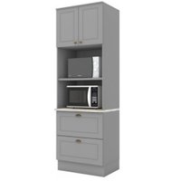 Paneleiro Duplo Americana Com 2 Portas 2 Gavetas Henn - Cinza
