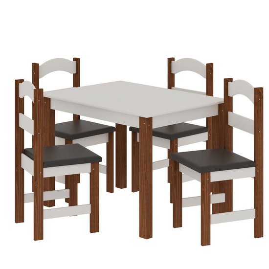 Mesa Arauna com 4 Cadeiras Primavera Amendoa/Bege 688618