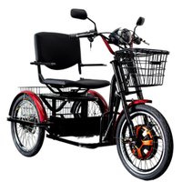 Triciclo Elétrico 800W Cadeira Giratória Almofadada Suspensão Preto com Vermelho 642172