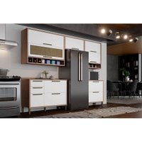 Kit de Cozinha Modulada 5 Peças Syrah  (3 Armários + 2 Balcões)  C5P09 Sevilha/Branco - Ronipa