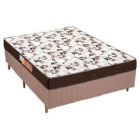 Cama Box Casal: Colchão Espuma Polar D28 Pérola + Base CRC Rústico Clean(138x188)