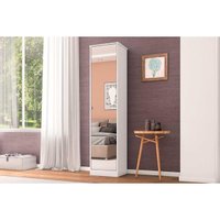 Armário Sapateira Quarto Reflex c/ 1 Porta c/ Espelho Branco - Demóbile