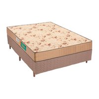 Cama Box Casal: Colchão Espuma D33 Polar Pérola + Base CRC Rústico Clean(138x188)