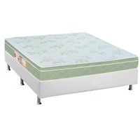 Cama Box Casal: Colchão Espuma Castor D33 Sleep Max + Base CRC Courano White(138x188)