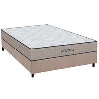 Cama Box Casal: Colchão Espuma D45 Orthoflex Genova + Base CRC Suede Clean(138x188)