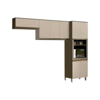 Cozinha Modulada Henn Connect  3 Peças (2 Armários + 1 Paneleiro) CPT14 Duna/Cristal