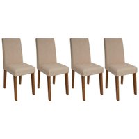 Kit 4 Cadeiras Sala Jantar Milena  4 Un Savana/Suede Bege - Cimol