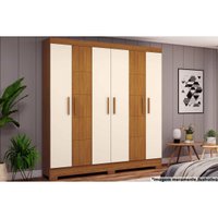 Guarda Roupa Casal 6 Portas e 2 Gavetas Briz B73 Nature/Off White - Henn