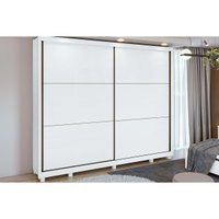 Guarda Roupas 2 Portas de Correr  e 6 Gavetas Toronto c/ Pés Branco - Lopas
