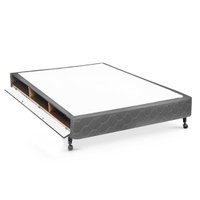 Cama Box Closet Viúva  Poli Tecido Gray (128x188x27) - Castor