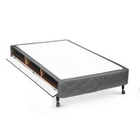 Cama Box Closet Solteiro  Poli Tecido Gray (88x188x27) - Castor