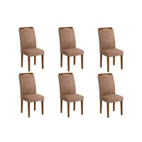 Kit 6 Cadeiras Sala Jantar Athenas  6 Un Capuccino/Animale Chocolate - Rufato
