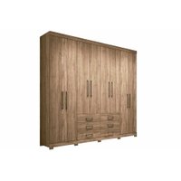 Guarda Roupa Casal 8 Portas e 6 Gavetas c/ Pés Master 8.6 Atacama - Santos Andirá