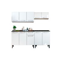 Cozinha Modulada Completa Evidence 4 Peças (2 Armários + 2 Balcões) C4P58 Branco - Bertolini