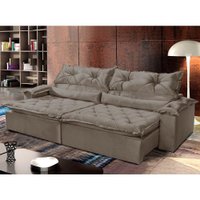Sofá Retrátil Reclinável p/ Sala Agatha 3 Lugares 200 cm Jolie 2-Veludo Capuccino - Montano