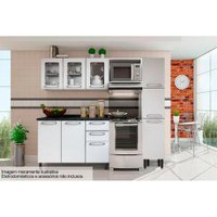 Kit de Cozinha Completa 4 Peças Evidence  (1 Armário + 1 Balcão + 1 Paneleiro + 1 Complemento) C4P48 Branco - Bertolini