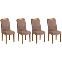 Kit 4 Cadeiras Sala Jantar Athenas  4 Un Capuccino/Animale Chocolate - Rufato