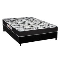 Cama Box Casal: Colchão Espuma D45 Luckspuma Gran Luck Pro + Base CRC Suede Black(138x188)