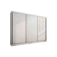 Guarda Roupas 3 Portas de Correr    e 4 Gavetas Diamond Plus Branco - Novo Horizonte