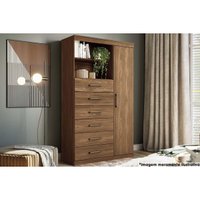 Cômoda Infantil Marabá 1.6 c/ 1 Porta 2 Nichos e 6 Gavetas Jatoba - Santos Andirá