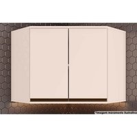Armário Aéreo p/ Cozinha Canto Oblíquo Connect 2 Portas 80cm Off White - Henn