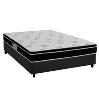 Cama Box Viúva: Colchão Molas Ortobom Nanolastic Physical Spring + Base CRC Suede Cinza(128x188)