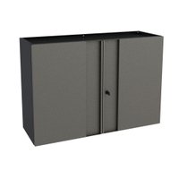 Armário Aéreo Lavanderia Multibox Aço 2 Portas c/ Chave 80cm Preto/Cinza - Telasul