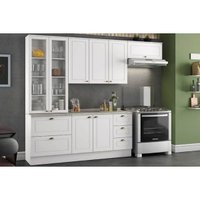 Cozinha Completa Americana 5 Peças (2 Armários + 1 Balcão + 2 Complementos) C5P13 Branco - Henn