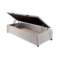 Cama Box Baú Universal Solteiro Rústico White (88x188x36) - Paropas