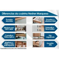 Cozinha Completa Marquesa 5 Peças (2Aéreos+2Balcões+1Paneleiro) C5P34 Nature - Nesher