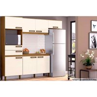 Kit de Cozinha Modulada 4 Peças Star  (2 Armários + 1 Balcão + 1 Paneleiro) CPT95 Nature/Off White - Henn