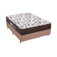 Cama Box Casal: Colchão Espuma Polar D28/EP Orthoface + Base CRC Rústico Clean(138x188)