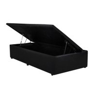 Cama Box Baú Solteiro Universal Courano Black (88x188x37) - Luckspuma