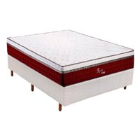 Cama Box Casal: Colchão Molas MasterPocket Ensacadas Polar   Rubi + Base CRC Rústico Branco(138x188)