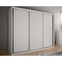 Guarda Roupa 3 Portas de Correr e 6 Gavetas Paradizzo Gold Branco - Novo Horizonte