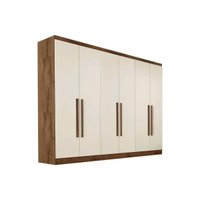 Guarda Roupa 6 Portas e 6 Gavetas Oslo Braúna/Off White - Europa