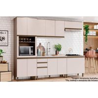 Cozinha Modulada Henn Connect  6 Peças (2 Armários + 2 Balcões + 1 Paneleiro + 1 Complemento) C6P06 Duna/Cristal