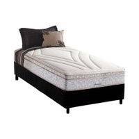 Cama Box Solteiro: Colchão Molas Herval Maxspring American + Base CRC Suede Black(88x188)