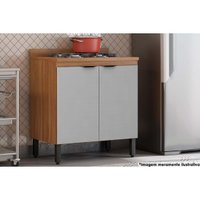 Balcão de Cozinha Modulado Firenze 2 Portas c/Tampo 80cm Amendola/Nude Prime TX - Demóbile