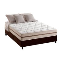 Cama Box Casal: Colchão Molas MasterPocket Ensacadas Anjos   Classic + Base CRC Suede Marrom(138x188)